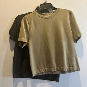 Women's Olive and Black T-Shirt Set